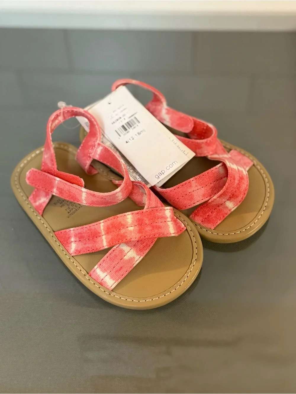 GAP Kids Coral Pink Tie-Dye Strappy Sandals